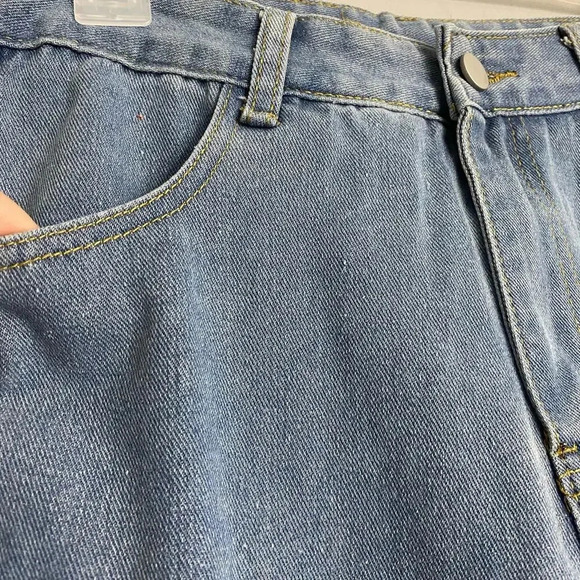 Vintage Cargo Pocket Jeans Straight Leg Loose Casual Wide Leg Trousers Sz L - Picture 3 of 4